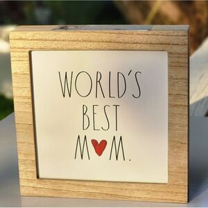 Rae Dunn Worlds Best Mom Framed Letters Tiles Wall Art  Shadow Square Box‎